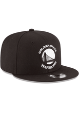 Load image into Gallery viewer, Golden State Warriors New Era NBA 9FIFTY 950 Snapback Cap Hat Black Crown/Visor White/Black Logo
