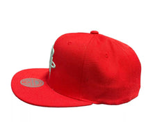 Load image into Gallery viewer, Houston Rockets Mitchell &amp; Ness NBA Snapback Cap Hat Red Crown/Visor Green Logo Inverted
