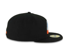 Load image into Gallery viewer, San Diego Clippers New Era NBA 59FIFTY 5950 Fitted Cap Hat Black Crown/Visor White/Sky Blue/Orange Retro Logo Gray UV
