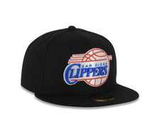 Load image into Gallery viewer, San Diego Clippers New Era NBA 59FIFTY 5950 Fitted Cap Hat Black Crown/Visor Team Color Logo Gray UV
