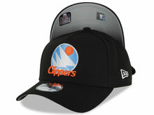 Load image into Gallery viewer, San Diego Clippers New Era NBA 9FORTY 940 Adjustable A-Frame Cap Hat Black Crown/Visor White/Orange/Sky Blue Logo Gray UV 
