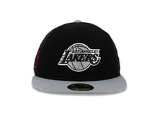 Load image into Gallery viewer, Los Angeles Lakers New Era NBA 59FIFTY 5950 Fitted Cap Hat Black Crown Gray Visor Black/Gray/White Logo
