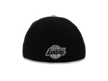Load image into Gallery viewer, Los Angeles Lakers New Era NBA 59FIFTY 5950 Fitted Cap Hat Black Crown Gray Visor Black/Gray/White Logo
