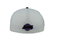 Load image into Gallery viewer, Los Angeles Lakers New Era NBA 59FIFTY 5950 Fitted Cap Hat White Crown Purple Visor Purple/White/Black Logo

