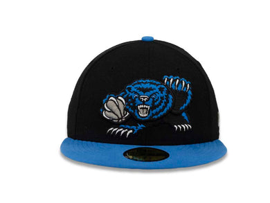 Memphis Grizzlies New Era NBA 59FIFTY 5950 Fitted Cap Hat Black Crown Blue Visor Blue/Gray Logo
