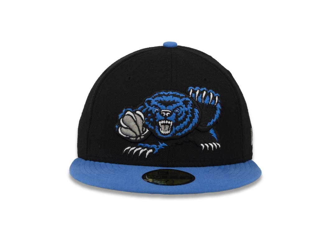 Memphis Grizzlies New Era NBA 59FIFTY 5950 Fitted Cap Hat Black Crown Blue Visor Blue/Gray Logo