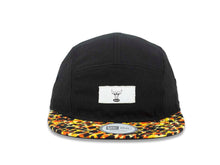 Load image into Gallery viewer, Chicago Bulls New Era NBA Adjustable Cap Hat Black Crown Yellow/Orange/Black Leopard Visor White/Black Logo (5 Panel)
