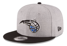 Load image into Gallery viewer, Orlando Magic New Era NBA 9FIFTY 950 Snapback Cap Hat Heather Gray Crown Black Visor Team Color Logo

