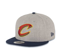 Load image into Gallery viewer, Cleveland Cavaliers New Era NBA 9FIFTY 950 Snapback Cap Hat Heather Dark Gray Crown Navy Blue Visor Team Color Logo
