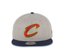 Load image into Gallery viewer, Cleveland Cavaliers New Era NBA 9FIFTY 950 Snapback Cap Hat Heather Dark Gray Crown Navy Blue Visor Team Color Logo
