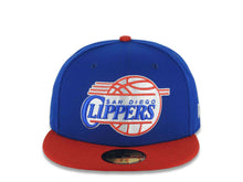 Load image into Gallery viewer, San Diego Clippers New Era NBA 59FIFTY 5950 Fitted Cap Hat Light Royal Blue Crown Red Visor Team Color Logo Gray UV
