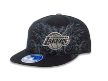 Load image into Gallery viewer, Los Angeles Lakers Adidas NBA Fitted Cap Hat Black Crown/Visor Black Logo (Rebel)
