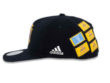 Load image into Gallery viewer, Los Angeles Lakers Adidas NBA Fitted Cap Hat Black Crown/Visor Purple/Yellow 16x LA Logo
