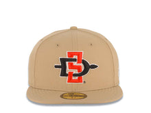 Load image into Gallery viewer, San Diego State Aztecs New Era NCAA 59FIFTY 5950 Fitted Cap Hat Khaki Crown/Visor Team Color Logo
