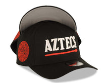 Load image into Gallery viewer, San Diego State Aztecs New Era NCAA 9FORTY 940 Adjustable A-Frame Cap Hat Black Crown/Visor White/Red Logo Calendar Crest Side Patch Gray UV
