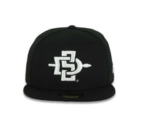 Load image into Gallery viewer, San Diego State Aztecs New Era NCAA 59FIFTY 5950 Fitted Cap Hat Black Crown/Visor White Logo Gray UV
