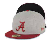 Load image into Gallery viewer, Alabama Crimson Tide New Era NCAA 59FIFTY 5950 Fitted Cap Hat Heather Gray Crown Cardinal Visor Cardinal Logo
