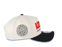 Load image into Gallery viewer, San Diego State Aztec New Era 9FORTY 940 Adjustable A-Frame Cap Hat Cream Crown Black Visor Red Logo Aztec Crest Side Patch
