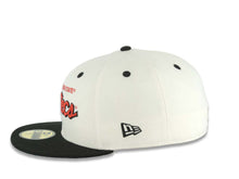 Load image into Gallery viewer, San Diego State Aztecs New Era NCAA 59FIFTY 5950 Fitted Cap Hat Cream Crown Black Visor Red/Black Text/Script Logo Green UV
