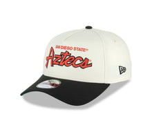 Load image into Gallery viewer, San Diego State Aztecs New Era NCAA  9FORTY 940 Adjustable A-Frame Cap Hat Cream Crown Black Visor Red/Black Text/Script Logo Crest Side Patch Green UV
