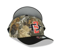Load image into Gallery viewer, San Diego State Aztecs New Era NCAA 9FORTY 940 Adjustable A-Fraame Cap Hat Real Tree Edge Camo Crown Black Visor Team Color Logo Aztec Calendar Side Patch 
