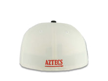 Load image into Gallery viewer, San Diego State Aztecs New Era NCAA 59FIFTY 5950 Fitted Cap Hat Cream Crown Black Visor Team Color Logo Aztec Calendar Side Patch
