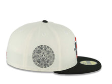 Load image into Gallery viewer, San Diego State Aztecs New Era NCAA 59FIFTY 5950 Fitted Cap Hat Cream Crown Black Visor Team Color Logo Aztec Calendar Side Patch
