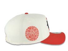 Load image into Gallery viewer, San Diego State Aztecs New Era NCAA 9FORTY 940 Adjustable A-Frame Cap Hat Cream Crown Red Visor Team Color Logo Aztec Calendar Side Patch
