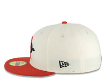 Load image into Gallery viewer, San Diego State Aztecs New Era NCAA 59FIFTY 5950 Fitted Cap Hat Cream Crown Red Visor Black/Red Logo 2023 Final Four Houston Side Patch
