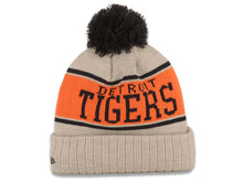 Load image into Gallery viewer, Detroit Tigers New Era MLB Cuffed Pom Beanie/Knit Hat Gray/Orange/Black Crown/Visor Black Logo (Stripe A3)
