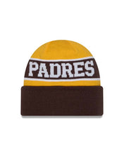Load image into Gallery viewer, (Reversable) San Diego Padres New Era MLB Cuffed Knit Beanie Hat Yellow/Brown Crown/Visor Yellow Logo
