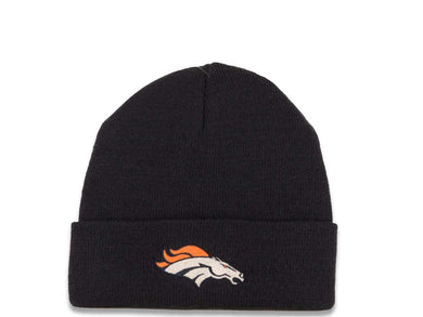 Denver Broncos NFL Cuffed Basic Beanie/Knit Dark Navy Crown/Visor Team Color Logo