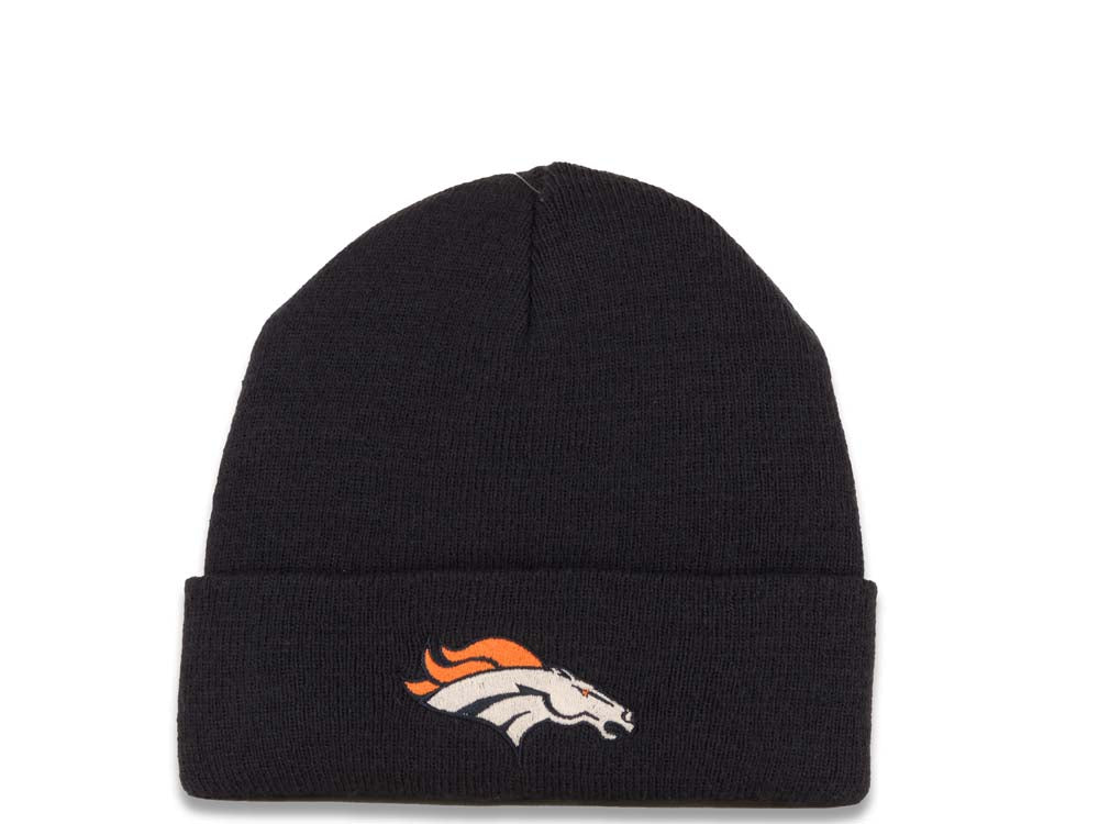 Denver Broncos NFL Cuffed Basic Beanie/Knit Dark Navy Crown/Visor Team Color Logo