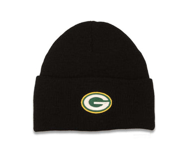 Green Bay Packers NFL Basic Cuffed Beanie/Knit Black Crown/Visor Team Color Logo