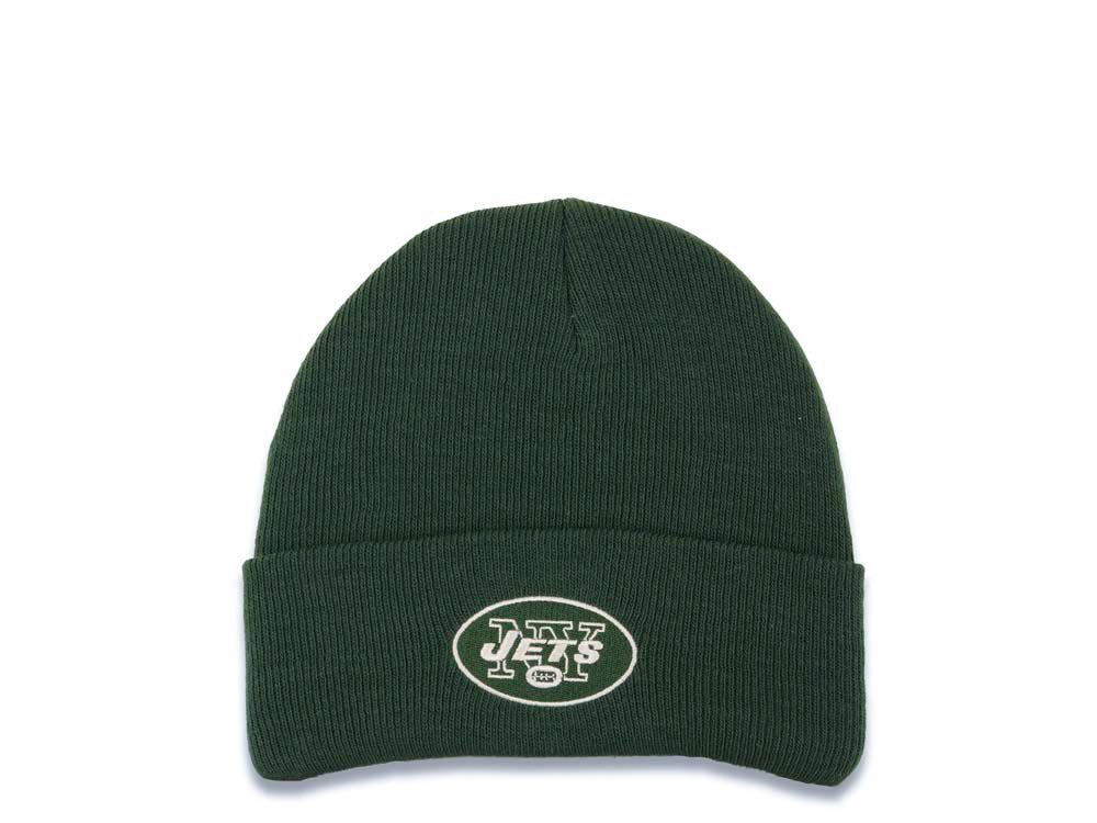 New York Jets NFL Cuffed Basic Beanie/Knit Dark Green Crown/Visor Team Color Logo