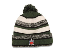 Load image into Gallery viewer, New Yourk Jets New Era Cuffed Pom Sideline Beanie/Knit Hat Green/Black/White Crown/Visor Team Color Logo
