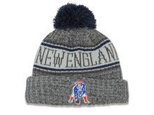 Load image into Gallery viewer, New England Patriots New Era NFL Cuffed Sideline Pom Knit/Beanie Hat Gray Crown/Visor Team Color Logo
