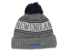 Load image into Gallery viewer, New England Patriots New Era NFL Cuffed Sideline Pom Knit/Beanie Hat Gray Crown/Visor Team Color Logo
