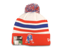 Load image into Gallery viewer, New England Patriots New Era NFL Cuffed Pom Sideline Beanie/Knit Hat White/Red/Blue Crown/Visor Team Color Logo
