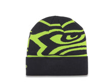 Load image into Gallery viewer, Seattle Seahawks New Era NFL Cuffed Whiz A3 Knit Beanie Hat Green/Black Crown/Visor Team Color Logo
