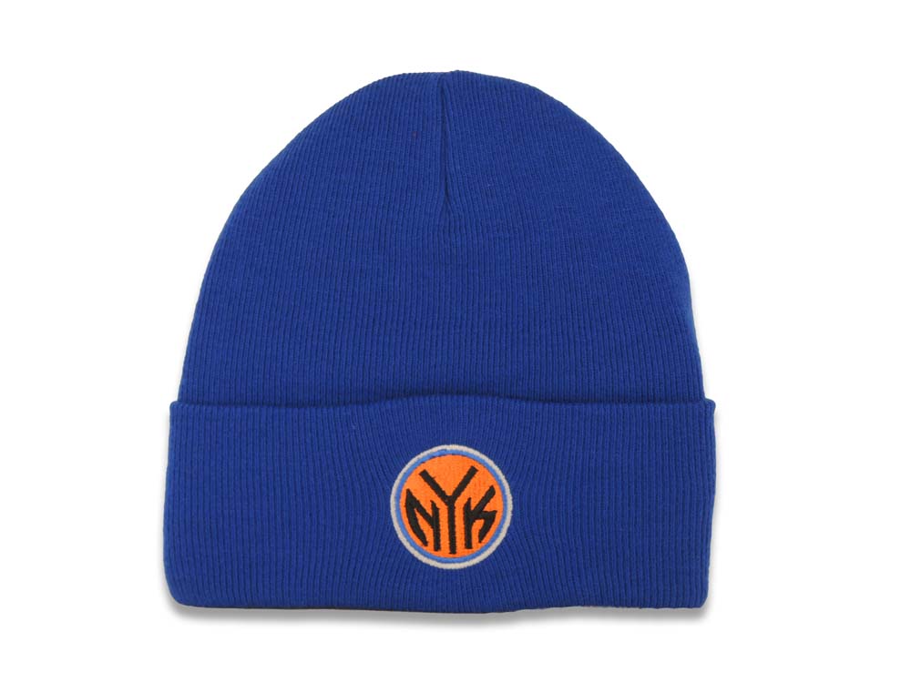 New York Knicks NBA Basic Cuffed Beanie/Knit Royal Blue Crown/Visor Team Color Logo