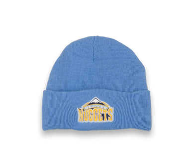Denver Nuggets NBA Basic Cuffed Beanie/Knit Sky Blue Crown/Visor Yellow/Blue Logo