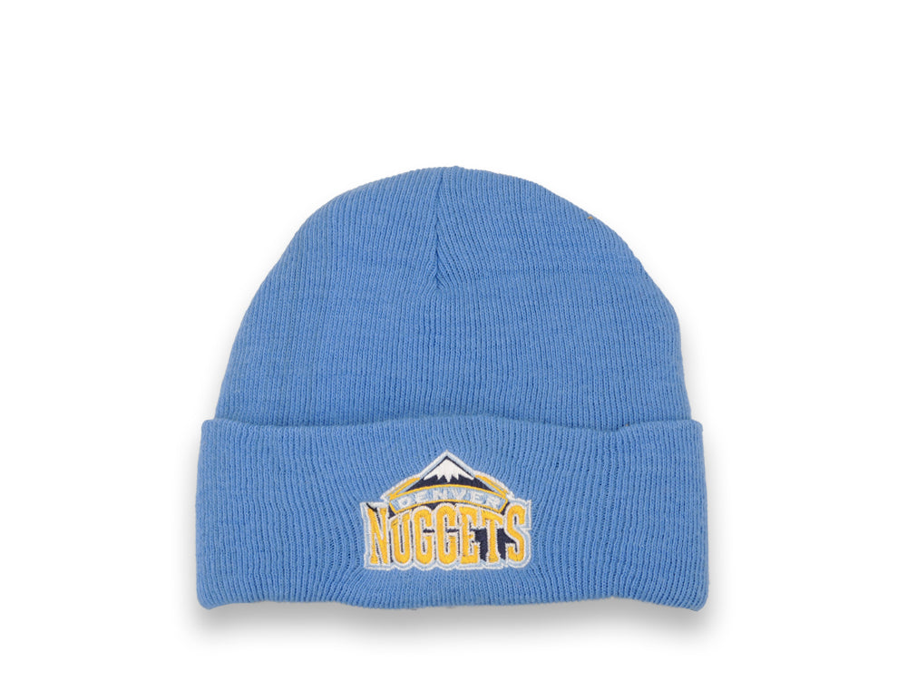 Denver Nuggets NBA Basic Cuffed Beanie/Knit Sky Blue Crown/Visor Yellow/Blue Logo