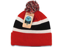 Load image into Gallery viewer, Chicago Bulls &#39;47 Brand NBA Bream Away Pom Knit Beanie Red/White/Black Crown/Visor Team Color Logo
