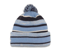 Load image into Gallery viewer, North Carolina Tar Heels New Era NCAA Cuffed Pom Sideline Beanie/Knit Hat Sky Blue/Light Navy Blue Crown/Visor Team Color Logo

