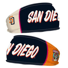 Load image into Gallery viewer, San Diego Padres Wincraft MLB Navy Blue/Orange/Chrome White Headband With City Connect Team Logos (2026 City Connect 2.0)
