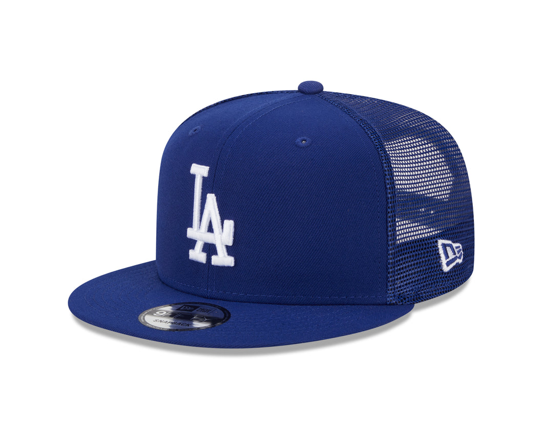 Los Angeles Dodgers New Era MLB 9FIFTY 950 Mesh Trucker Snapback Cap Hat Royal Blue Crown/Visor White Logo