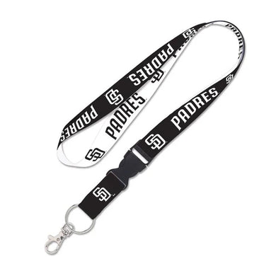 San Diego Padres WinCraft MLB 2-Tone Lanyard Black And White With Detachable Buckle