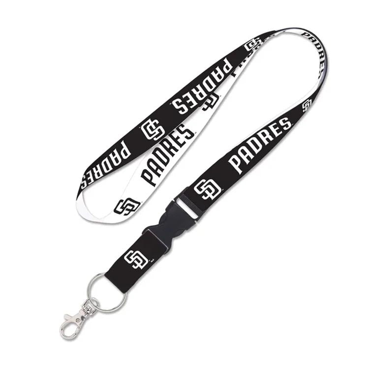 San Diego Padres WinCraft MLB 2-Tone Lanyard Black And White With Detachable Buckle
