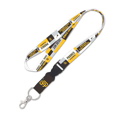 San Diego Padres WinCraft MLB Color Block Lanyard Brown/Yellow/White With Detachable Buckle
